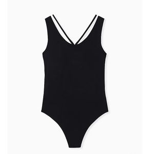 Torrid super soft black strappy bodysuit